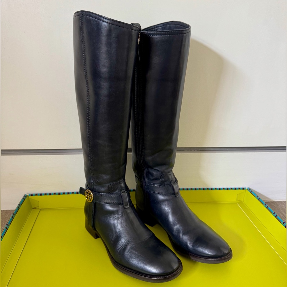 Tory Burch Navy Leather Boots